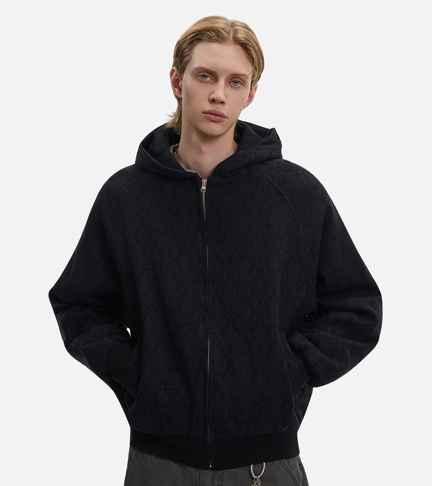 Textured Zipper Hoodie WN21434