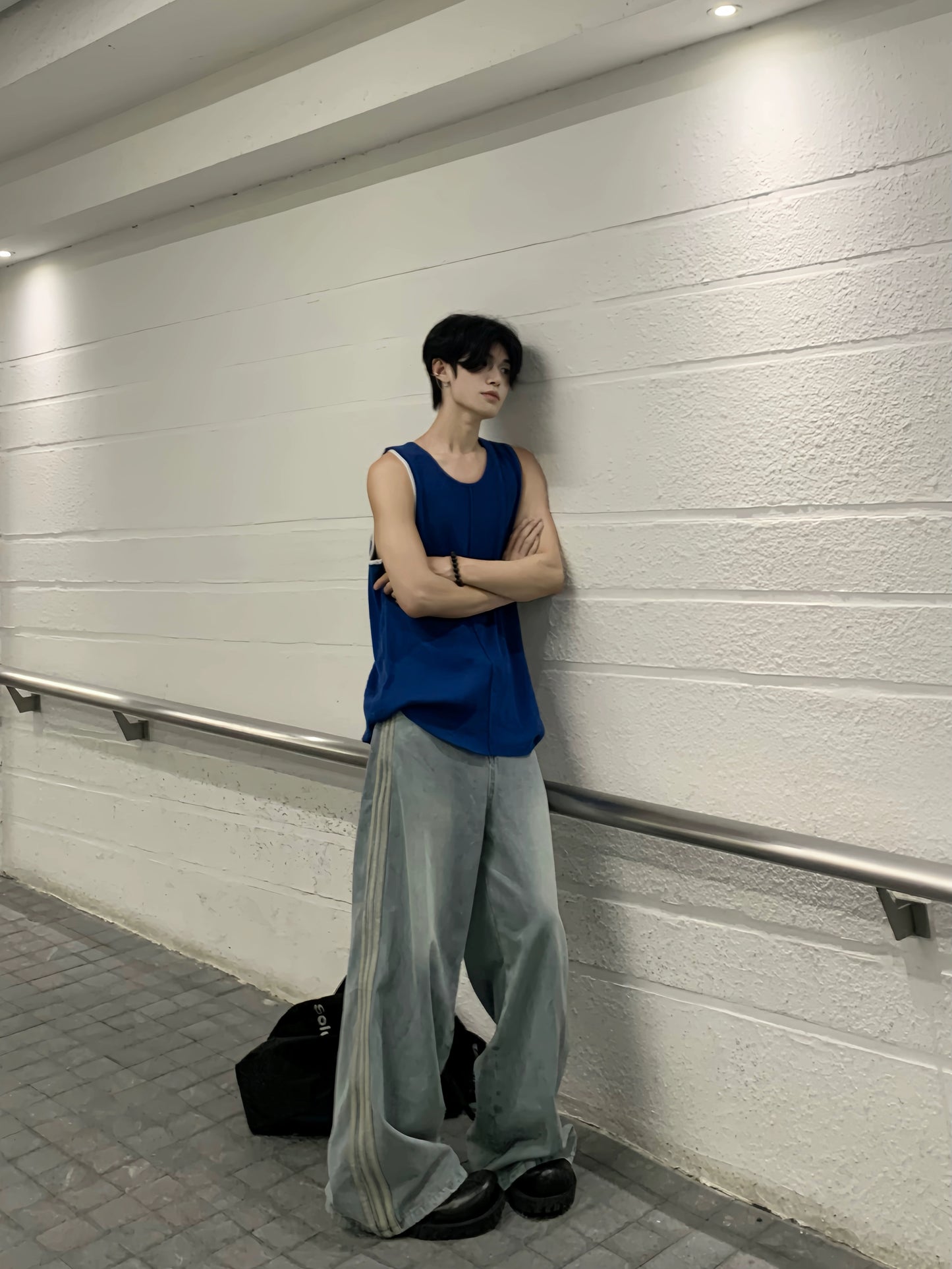 Sporty Knit Oversize Sleeveless Vest WN19888