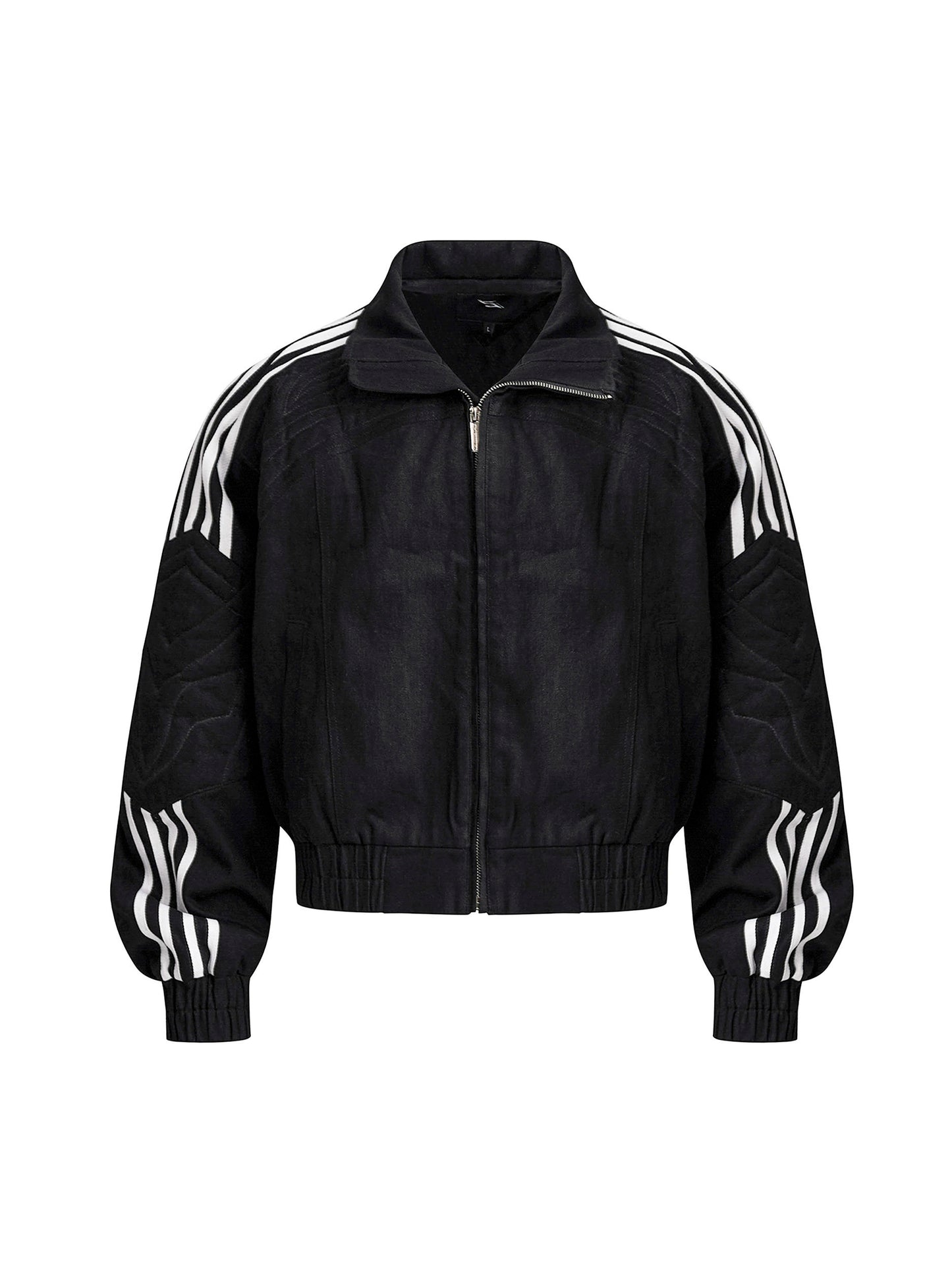 Patchwork Stand Neck Jacket & Patchwork Wide Leg Pants Setup WN20380