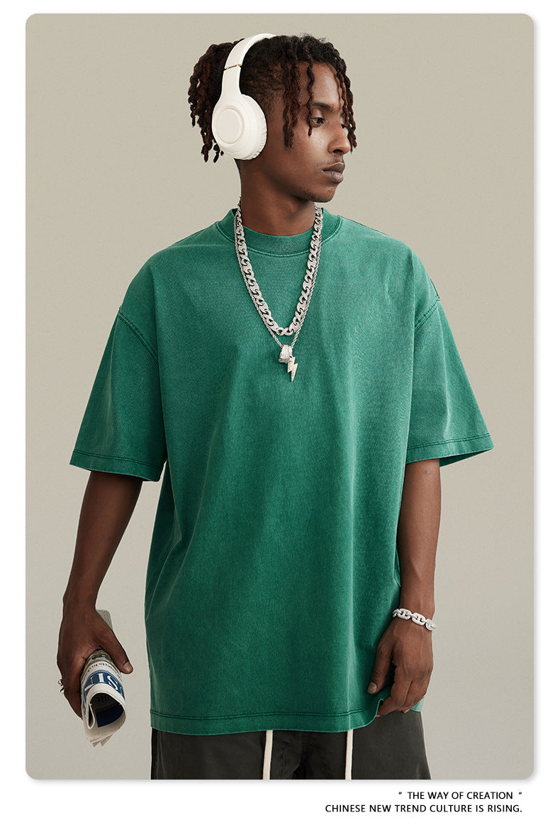 Washed Oversize Short-sleeve T-shirt WN6457