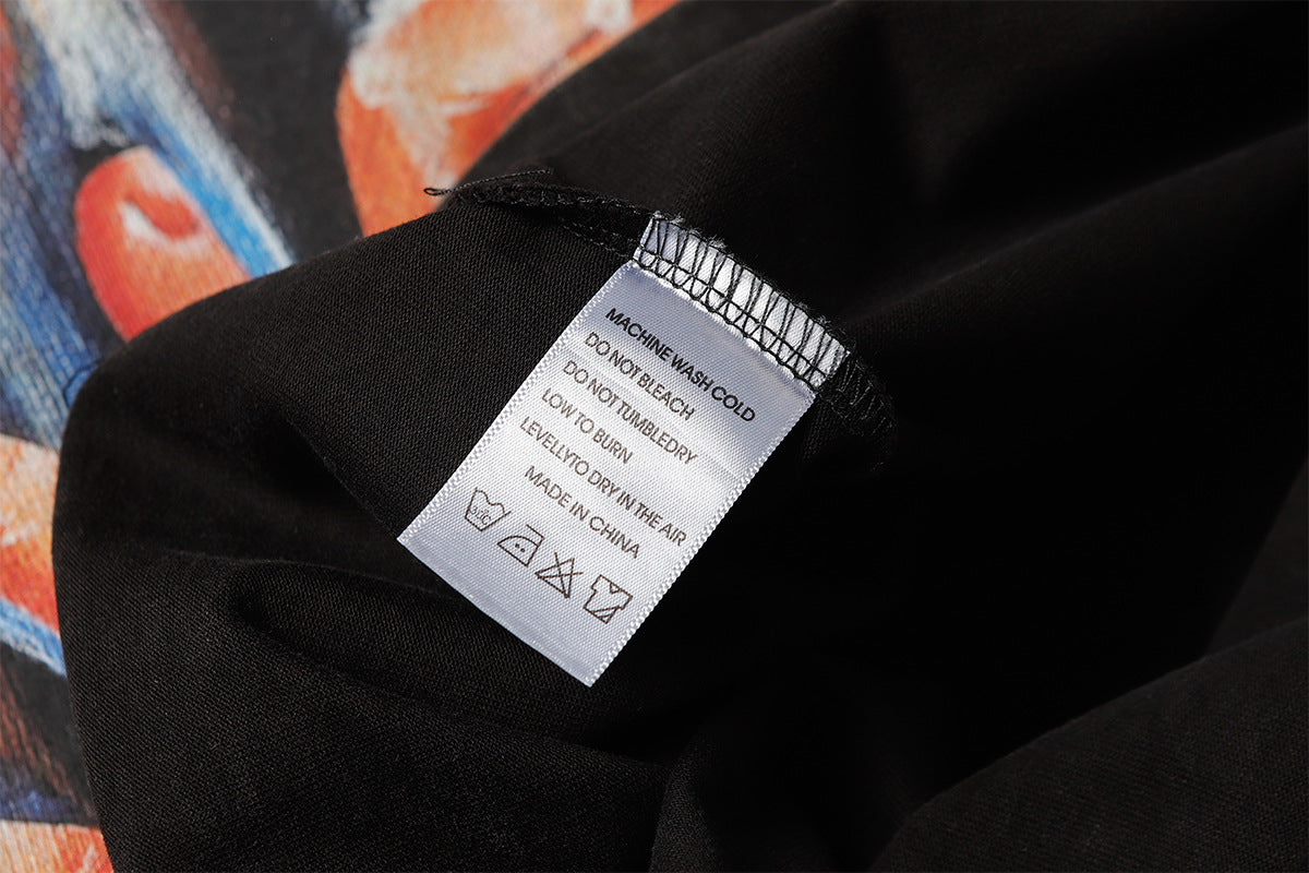 Oil Paint Washed Oversize Short Sleeve T-Shirt WN16129