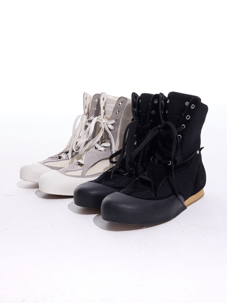 Mesh Patchwork High-Top Lace-Up Boxing Shoes WN26683