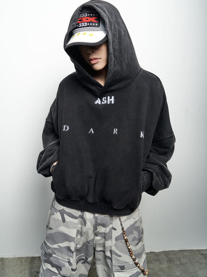 Washed Letter Print Oversize Hoodie WN22964