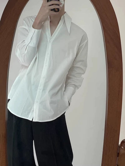 Disco Pointed Collar Long Sleeve Shirt WN21529