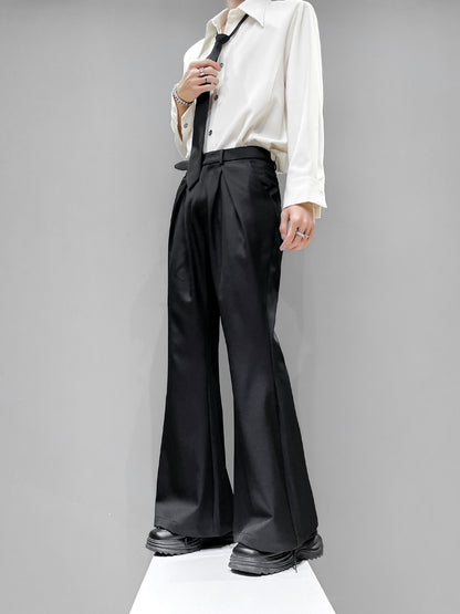 Pleats Flare Straight Trousers WN23903