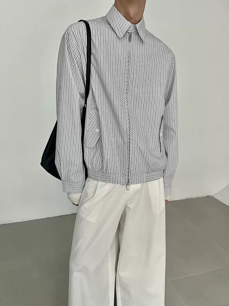 Stripe Design Zipper Jacket WN21647