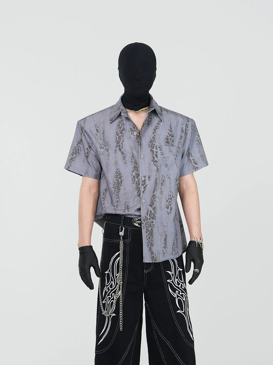 Snake Print Oversize Short Sleeve Shirt WN17327