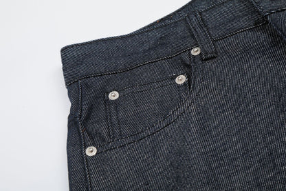 Button Fly Wide Leg Half Denim Jeans WN25941