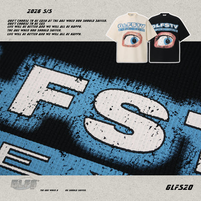 Heavyweight Waffle Eye Graphic Short Sleeve T-Shirt WN26493