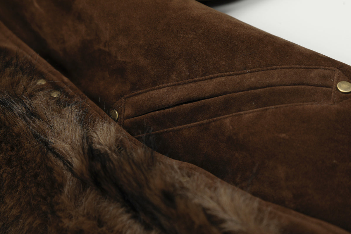 Fake Fur Collar Toggle Detail Cropped Jacket WN27802