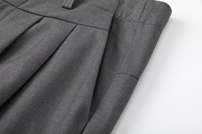 Drape Silhouette Pleats Wide Leg Trousers WN16165