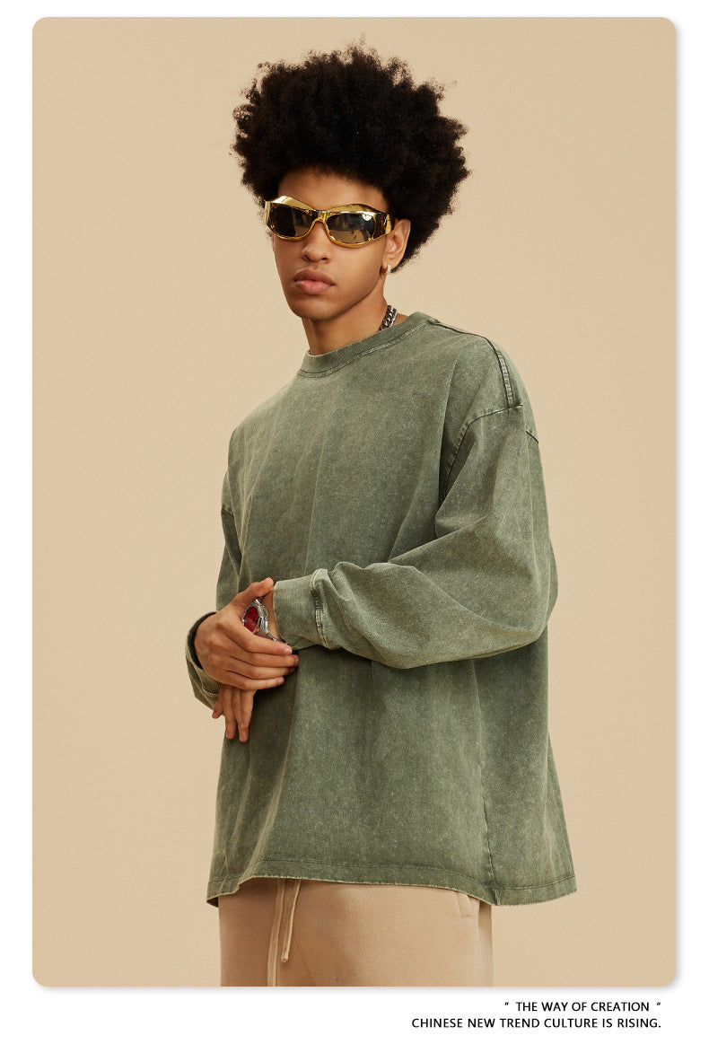 Oversize Washed Long-sleeve t-shirt WN6053