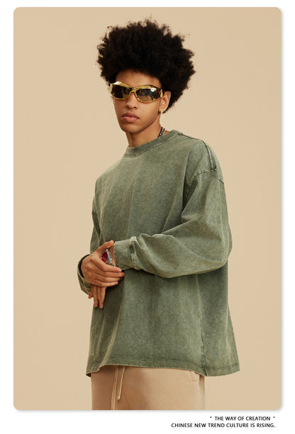 Oversize Washed Long-sleeve t-shirt WN6053
