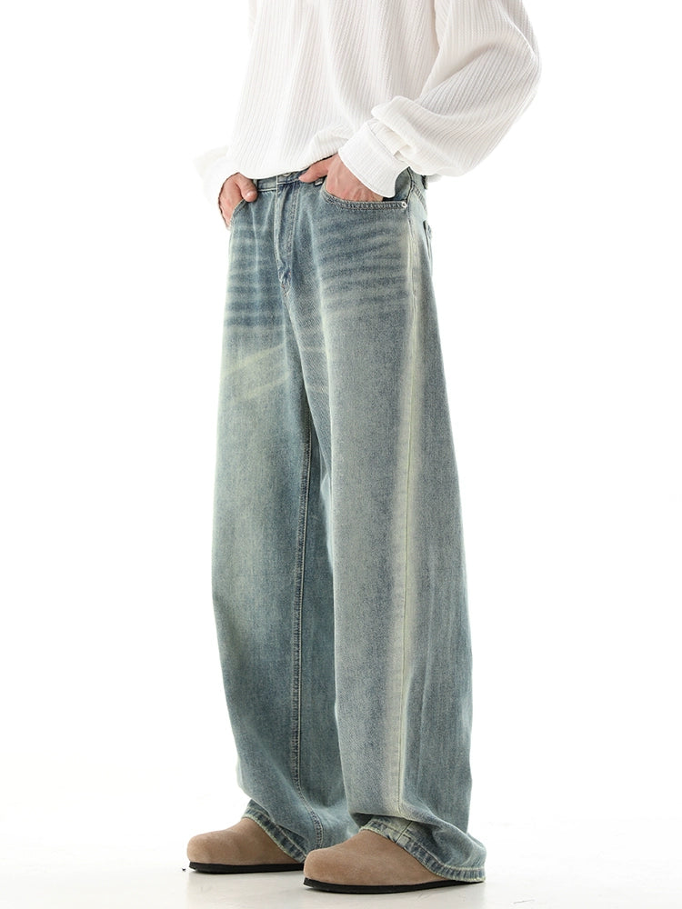 Washed Wide-Leg Denim Jeans WN10392