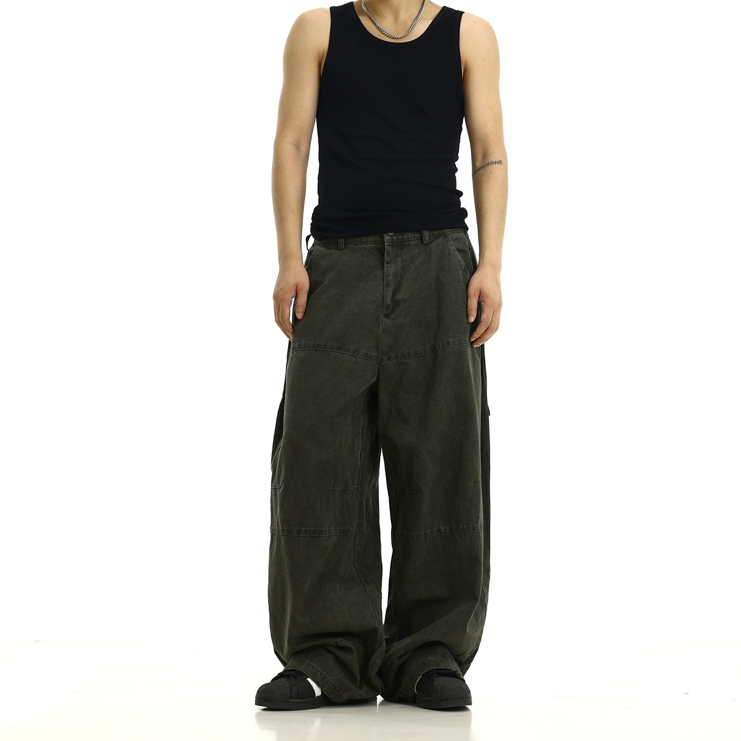 Wide Leg Straight Cargo Pants WN8271