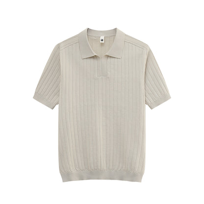 Rib Knit Short Sleeve Polo Shirt WN24951