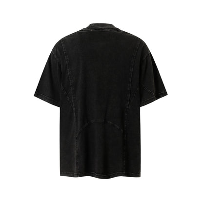 Heavy Washed Fade Stitching Short Sleeve T-Shirt WN25671