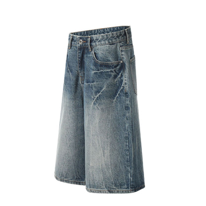 Washed Wide Leg Denim Half Pants WN25692