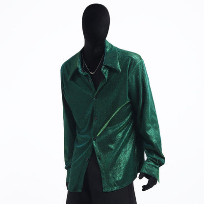 Glitter Texture Long Sleeve Shirt WN23660