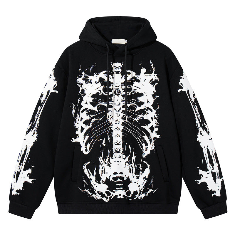 Skeleton Art Graphic Print Hoodie WN23572