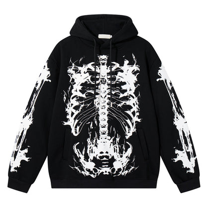 Skeleton Art Graphic Print Hoodie WN23572