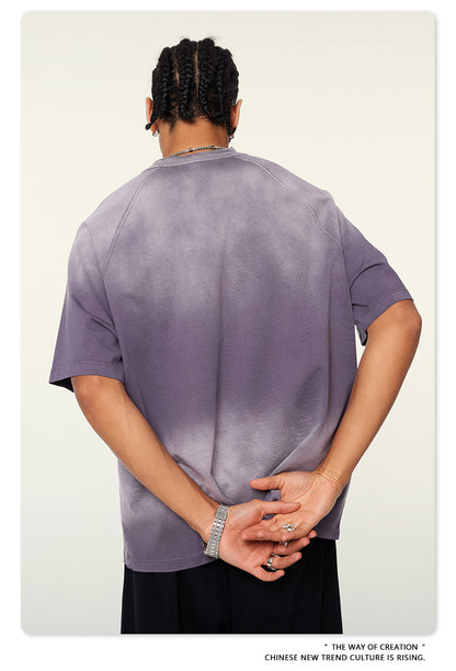 Washed Gradient Raglan Sleeve T-Shirt WN6065