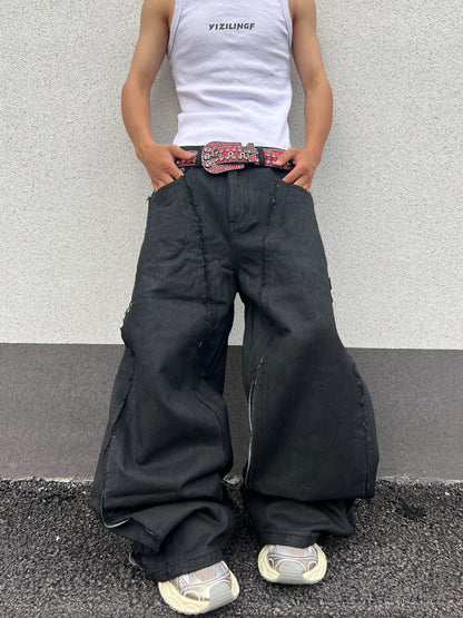 Front Seam Detail Baggy Pants WN24053
