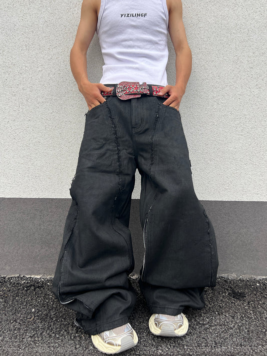 Front Seam Detail Baggy Pants WN24053