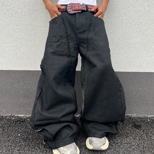 Front Seam Detail Baggy Pants WN24053