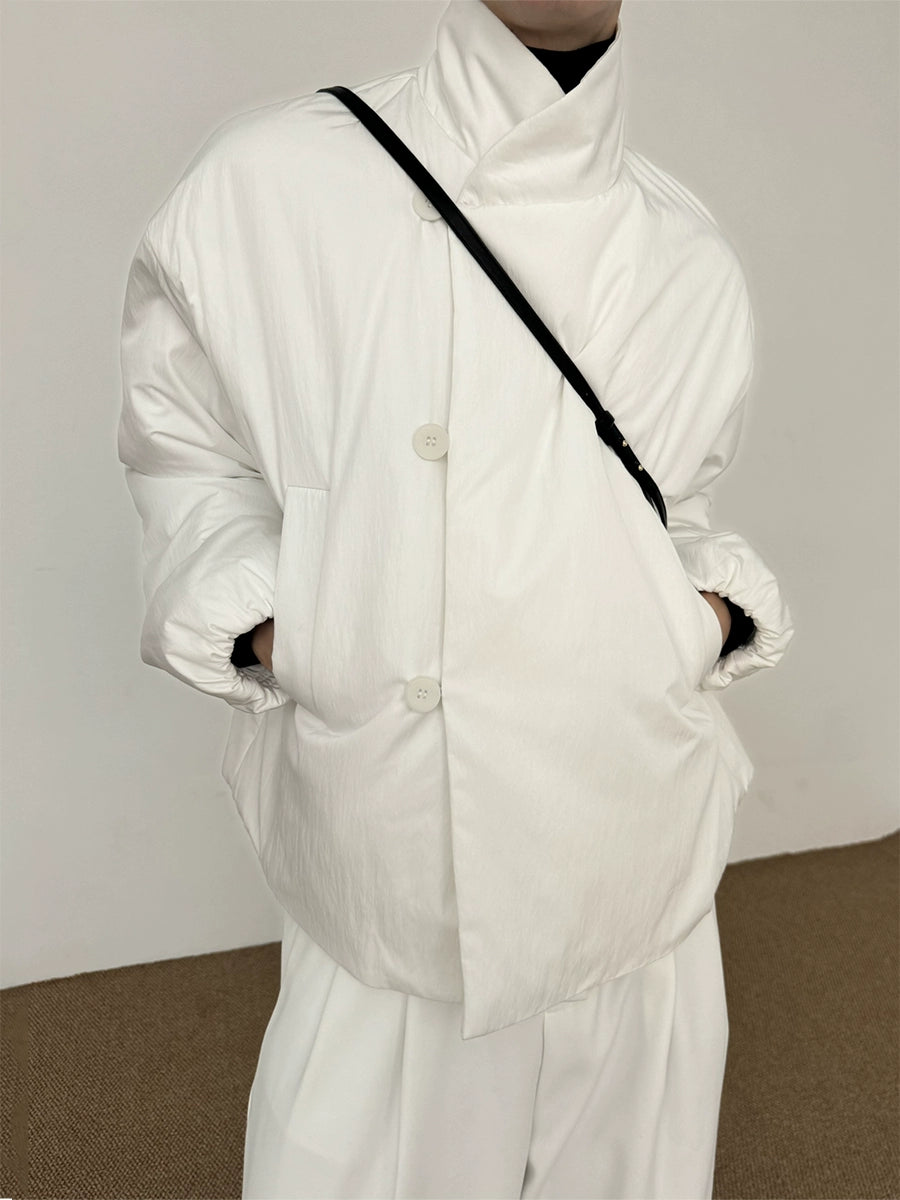 Button High-Neck Puffer Jacket WN21544