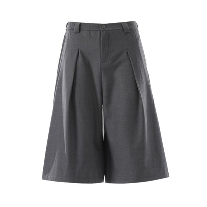 Drape Pleats Cropped Half Pants WN25777