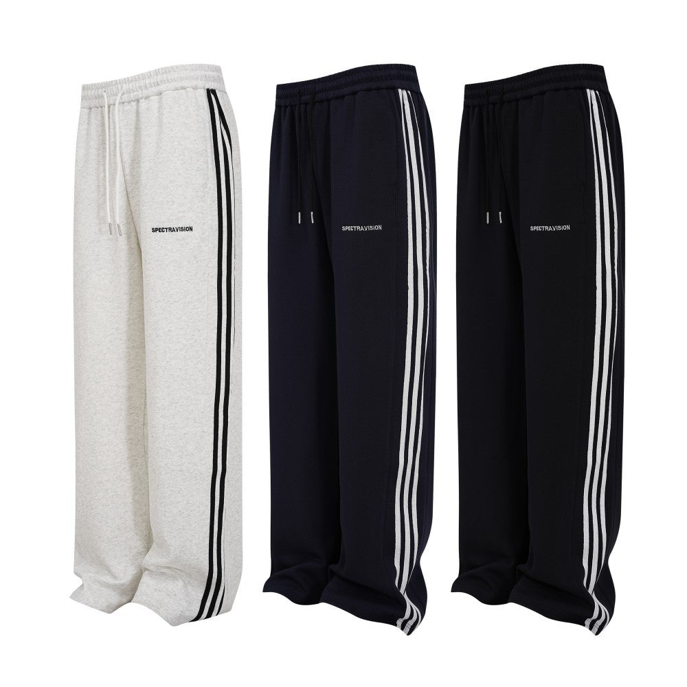 Stripe Zipper Hoodie & Wide Leg Drawstring Sweatpants Setup WN27993
