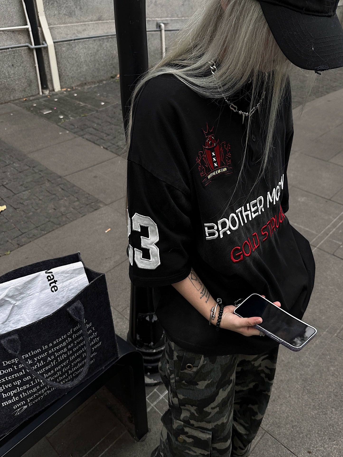 Washed Dirty Effect Design Polo Short Sleeve T-Shirt WN18129