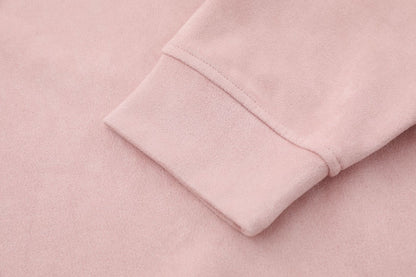 Letter Embroidery Suede Print Sweatshirt WN12697