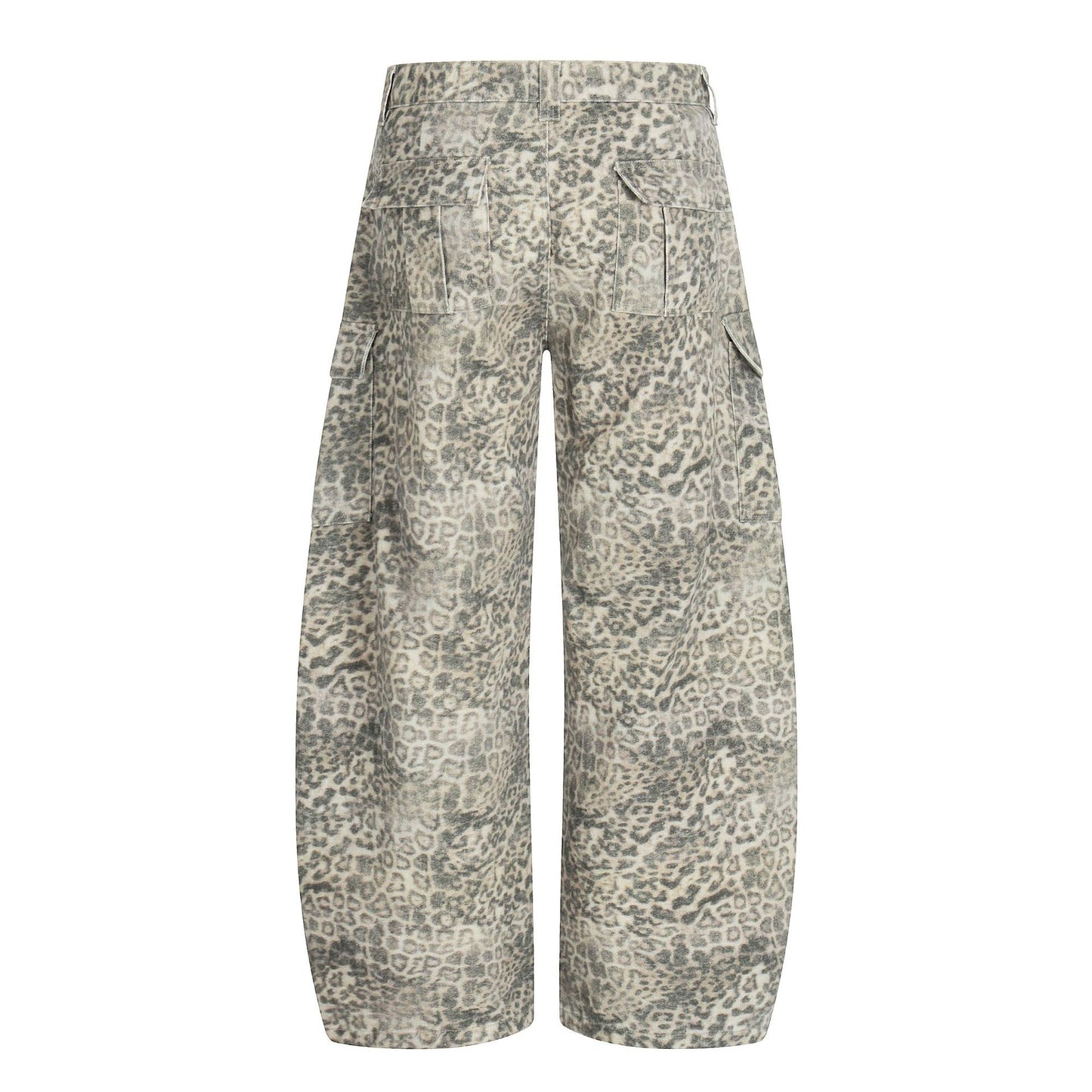 Leopard Multi-Pocket Wide Leg Cargo Pants WN26113