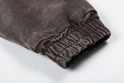 Washed Metal Buckle Hooded Denim Jacket WN23044