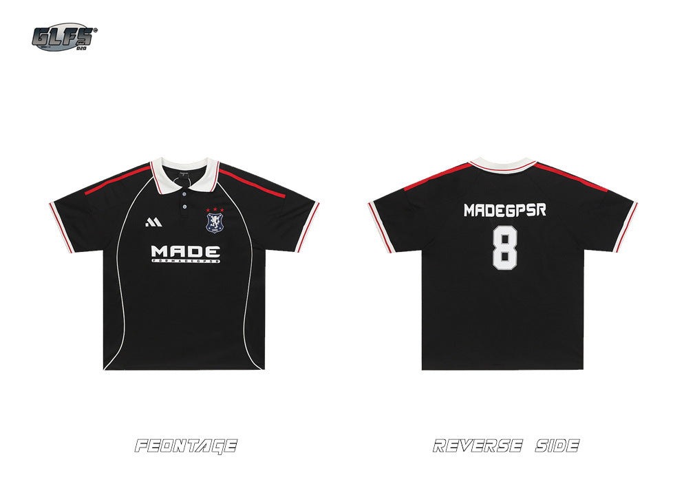 Sporty Polo Collar Short Sleeve T-Shirt WN26487