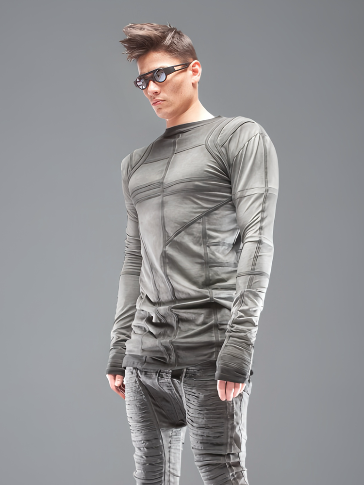 Geometry Tie-Dye Long Sleeve T-Shirt WN21971