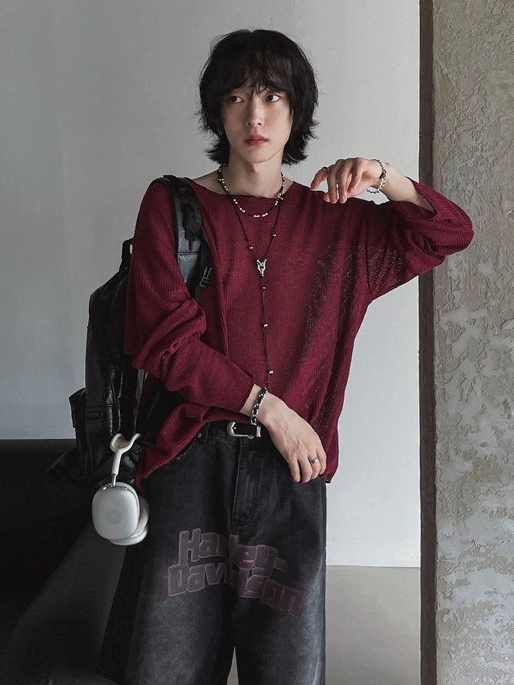 Sheer Oversize Long Sleeve T-Shirt WN20314