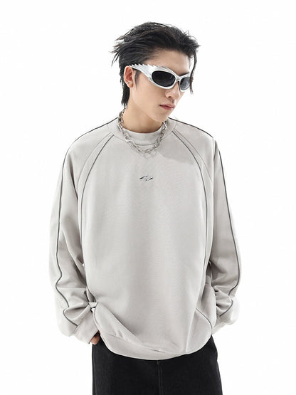 Reflective Suede Oversize Pullover Sweatshirt WN10408