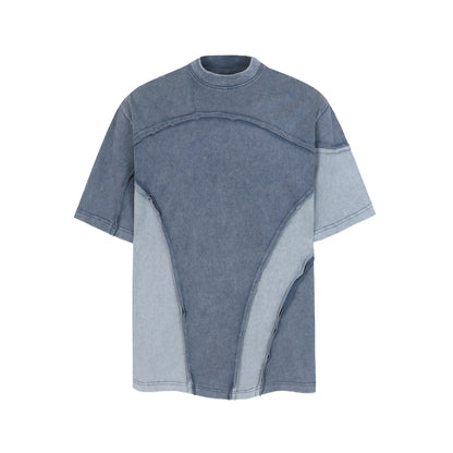 Oversize Asymmetrical Patchwork T-Shirt WN24438