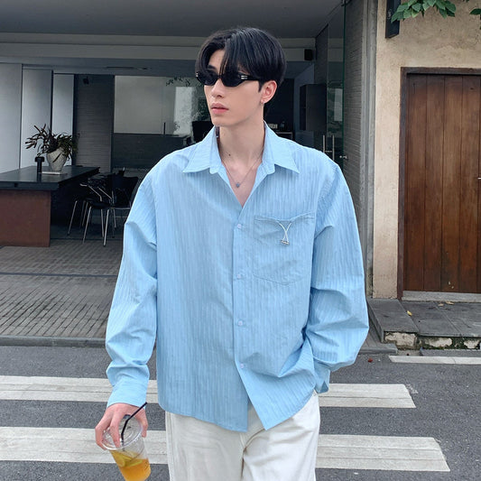 Textured Plain Long-Sleeve Shirt WN24960