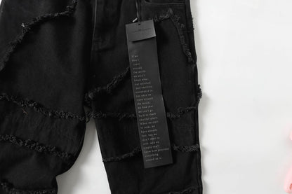 Raw Hem Wash Flare Denim Jeans WN16193