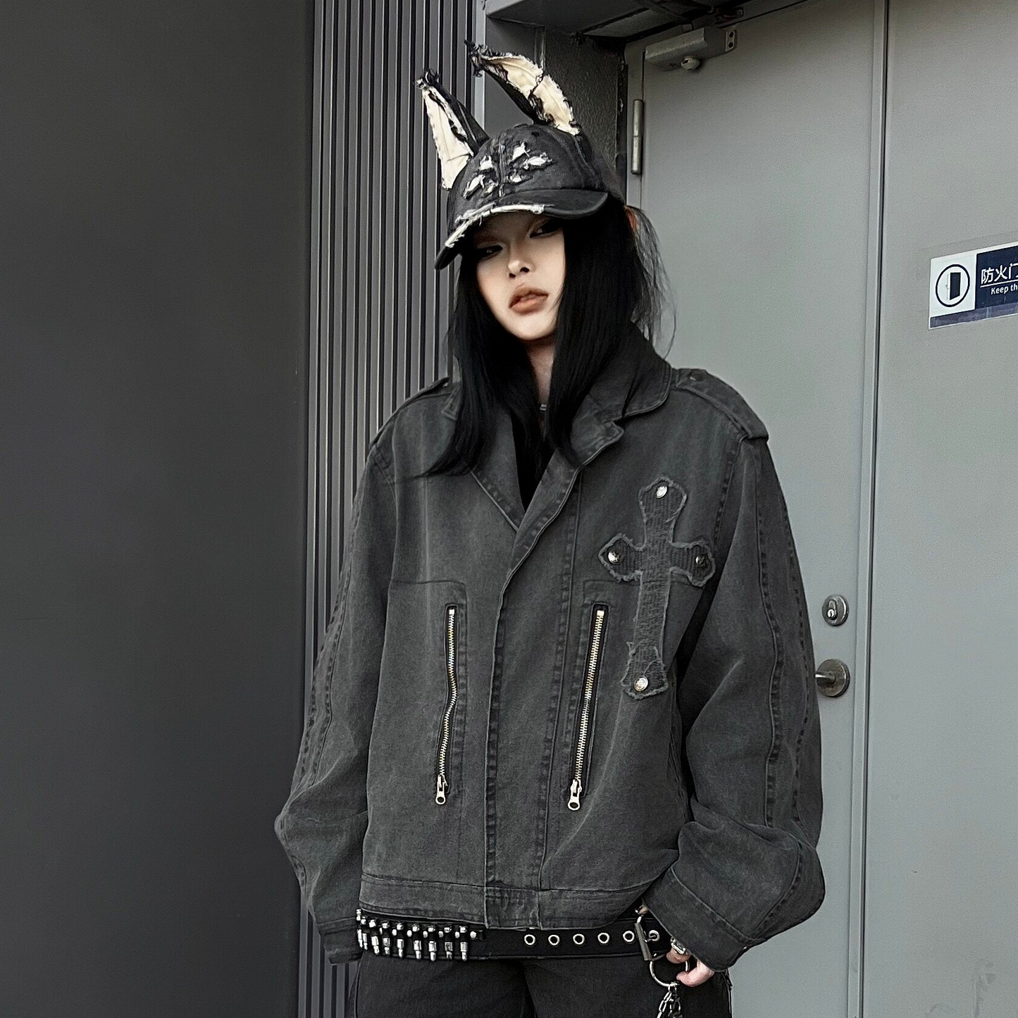 Cross Quilted Washed Heavyweight Short Jacket WN24155