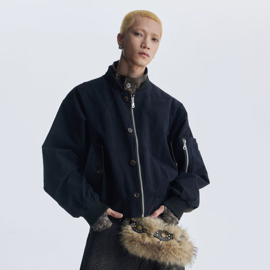 Leopard PU Fake Layered Zipper Jacket WN20816