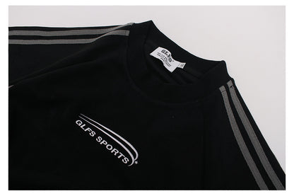 Suede Raglan Embroidery Short Sleeve T-Shir WN26430