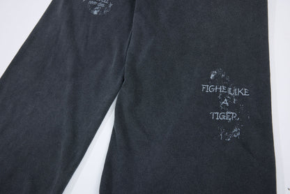 Washed Fade Graphic Wide Leg Sweatpants WN26098