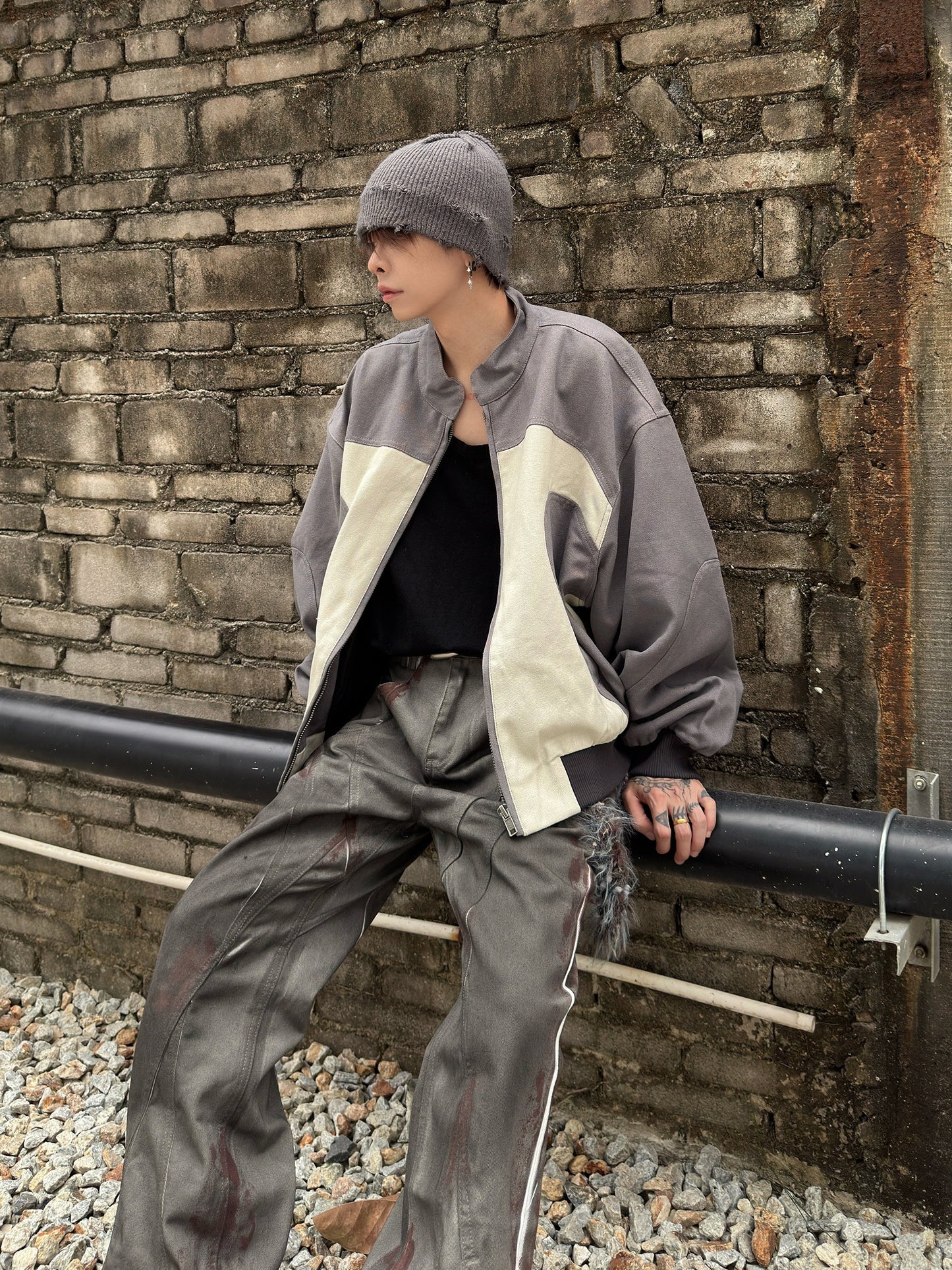 Colorblock Sporty Canvas Jacket WN22985