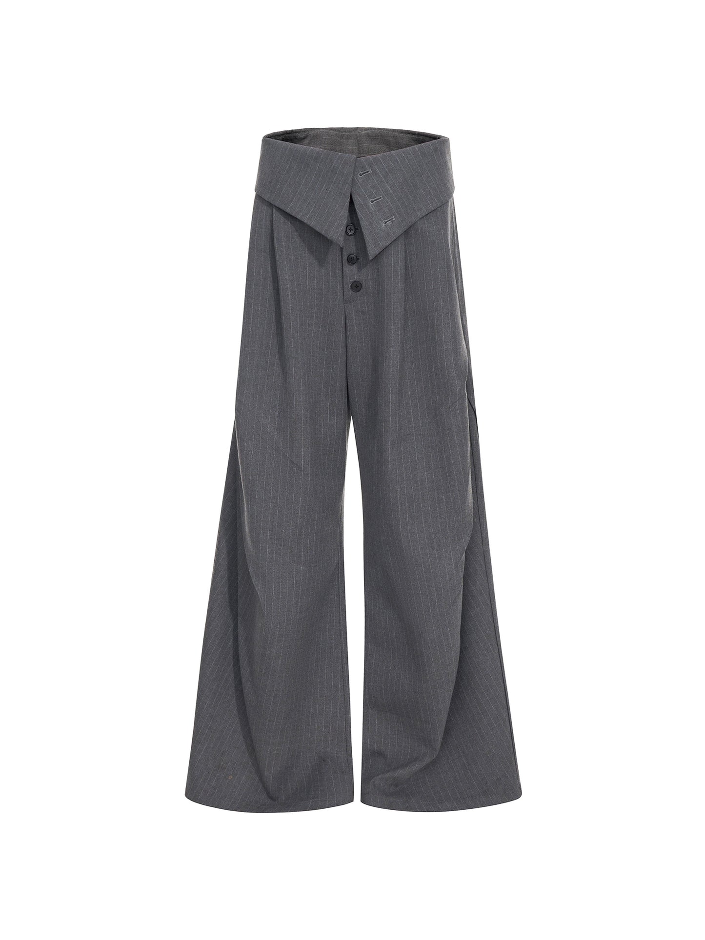 Foldable Waist Pinstripe Flare Trousers WN20938