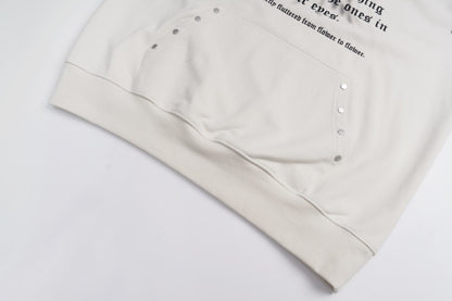 Studs Graphic Print Pocket Hoodie WN28003